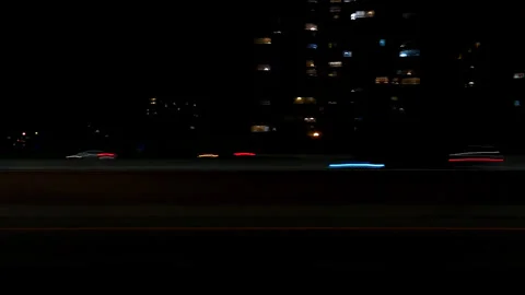 Markham, Canada, May 31 2025 POV side view driving on very dark night in city Stock Footage 309460435