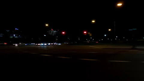 Markham, Canada, May 31 2025 POV side view driving on very dark night in city Stock Footage 309460453