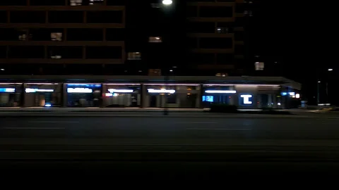 Markham, Canada, May 31 2025 POV side view driving on very dark night in city Stock Footage 309460515