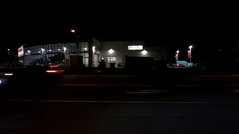 Markham, Canada, May 31 2025 POV side view driving on very dark night in city Stock Footage 309460549