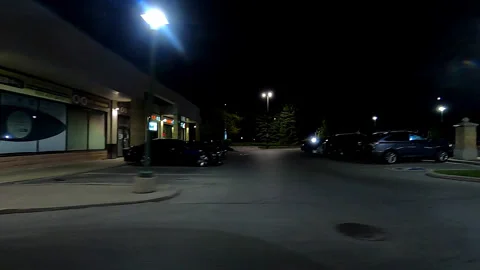 Markham, Canada, May 31 2025 POV side view driving on very dark night in city Stock Footage 309460595
