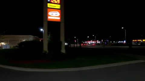 Markham, Canada, May 31 2025 POV side view driving on very dark night in city Stock Footage 309460606