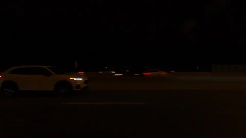 Markham, Canada, May 31 2025 POV side view driving on very dark night in city Stock Footage 309535088
