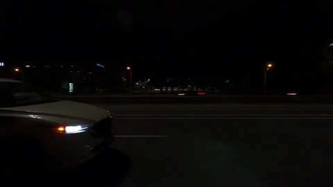 Markham, Canada, May 31 2025 POV side view driving on very dark night in city Stock Footage 309535247