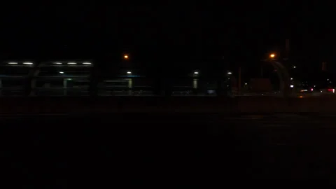Markham, Canada, May 31 2025 POV side view driving on very dark night in city Stock Footage 309535274