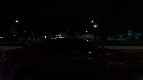 Markham, Canada, May 31 2025 POV side view driving on very dark night in city Stock Footage 309535345