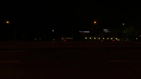 Markham, Canada, May 31 2025 POV side view driving on very dark night in city Stock Footage 309535389