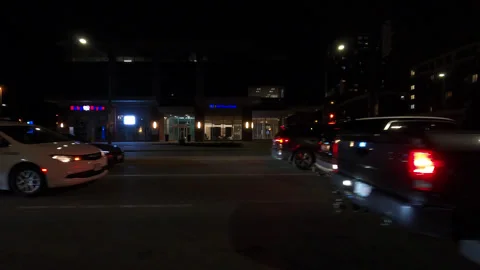 Markham, Canada, May 31 2025 POV side view driving on very dark night in city Stock Footage 309535431