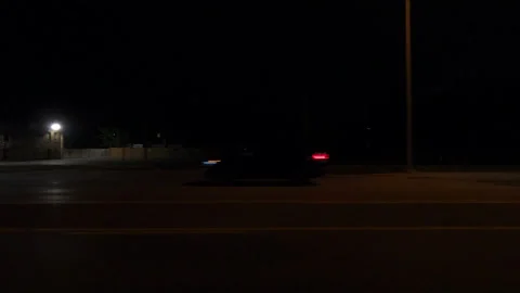 Markham, Canada, May 31 2025 POV side view driving on very dark night in city Stock Footage 309535433