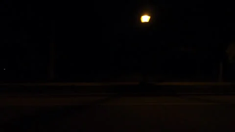 Markham, Canada, May 31 2025 POV side view driving on very dark night in city Stock Footage 309535449