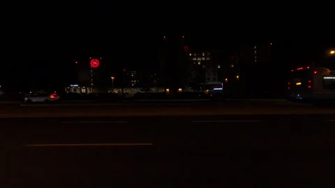 Markham, Canada, May 31 2025 POV side view driving on very dark night in city Stock Footage 309535705