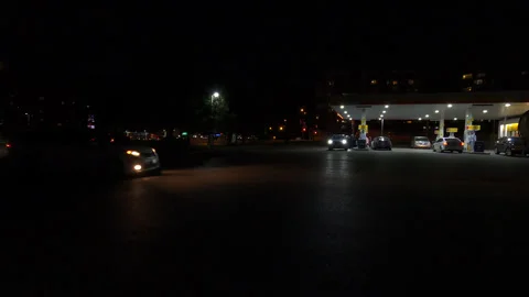 Markham, Canada, May 31 2025 POV side view driving on very dark night in city Video stock 309535752