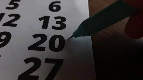 Marking the 20th on the calendar	 Stock Footage 285917164