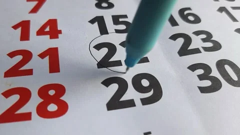 Marking the 22nd on the calendar	 Stock Footage 285917141