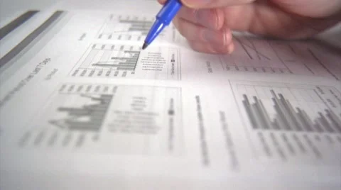 Marking business evolution on a dashboard graph Stock Footage 8509887