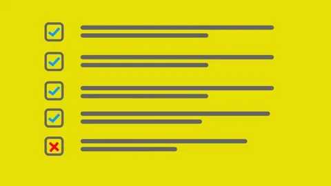 Marking checkbox with check and cross. To do list clipboard Paper sheet che.. Stock Footage 260438566