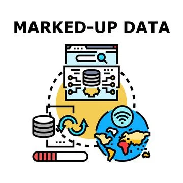 Marking up data for global web processing Stock Illustration