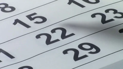 Marking the date on paper calendar Stock-Footage 70190585