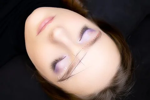 Marking of eyebrows Foto stock