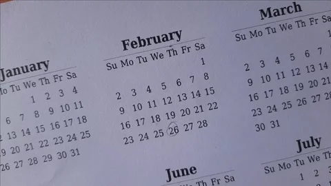Marking February date on the calendar Stock Footage 295470873