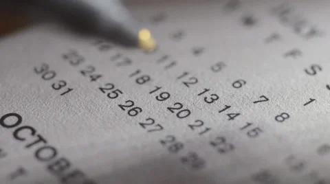 Marking Friday the 13th in diary Stock-Footage 34432540