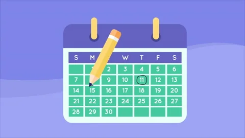 Marking Important Days on Calendar Stock Footage 232199686