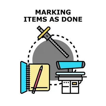 Marking items as done concept in illustration Stock Illustration