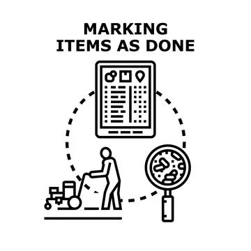 Marking items as done for inventory management process 库存插图