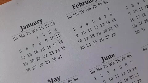 Marking January date on the calendar Stock Footage 295469628