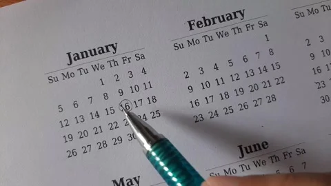 Marking January date on the calendar Stock Footage 295469820
