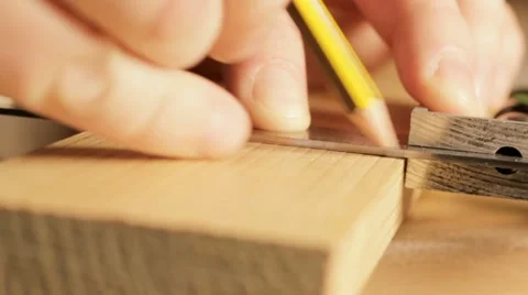 Marking line on timber Stock Footage 11019249