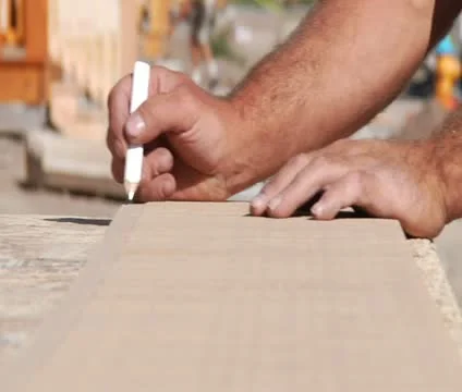 Marking lumber for cutting Video stock 21564566