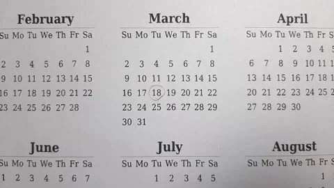 Marking march date on the calendar Stock Footage 296143523