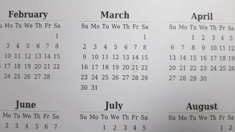 Marking march date on the calendar Stock Footage 296143533