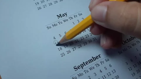Marking may 11 date on the calendar Stock Footage 303991611