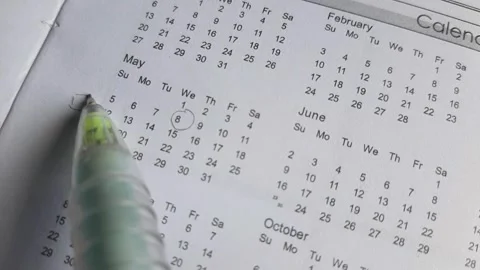 Marking May 8th on the calendar	 Stock Footage 285916320