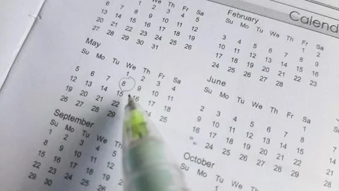 Marking May 8th on the calendar	 Stock Footage 285923230