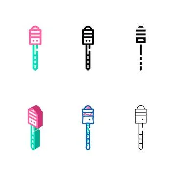 Marking peg stick color icon vector concepts Stock Illustration