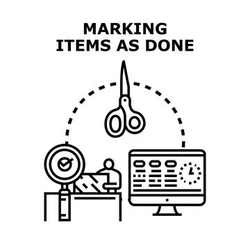 Marking project tasks as done concept vector Stock Illustration