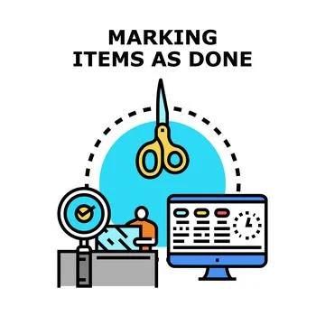 Marking project tasks as done concept vector Stock Illustration