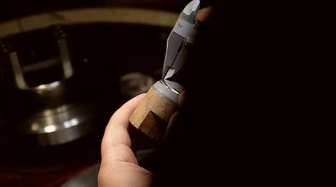 Marking the rim engraving Stock Footage 65740893