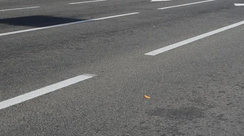 Marking on the road, asphalt Stock Footage