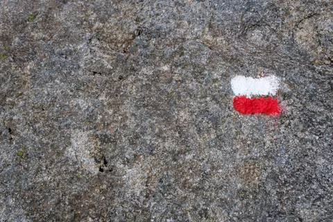 Marking on a rock Stock Photos