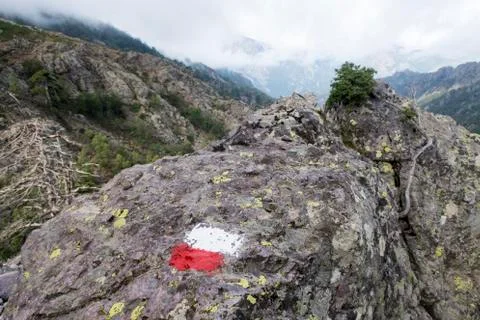 Marking on a rock Stock Photos