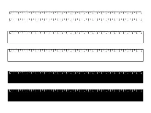 Marking Rulers Set Vector Icon, 30 Centimeter Measuring Tools on White Back.. Illustrazione stock