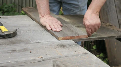 Marking where to cut board Stock Footage 24829748