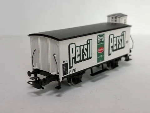 Märklin model railway freight wagon carrying Persil advertising livery Fotos de archivo