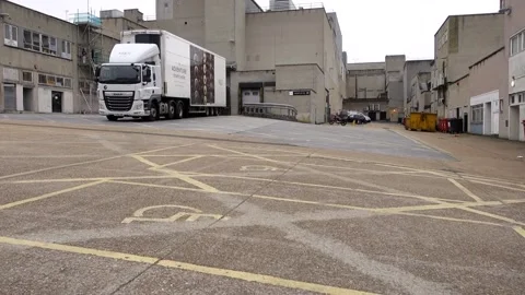 Marks and Spencer delivery lorry in car park Stock Footage 138885652