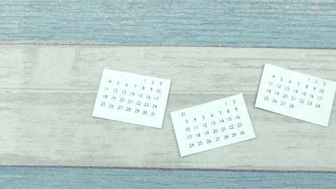 Marks in a calendar leaf Stock Footage 86723136
