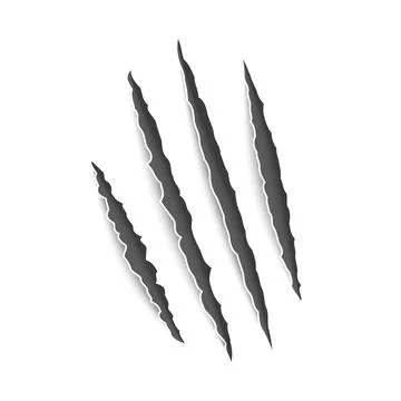Marks claw. Scratches realistic claws, cat and tiger, wild lion and bear animals Stock Illustration